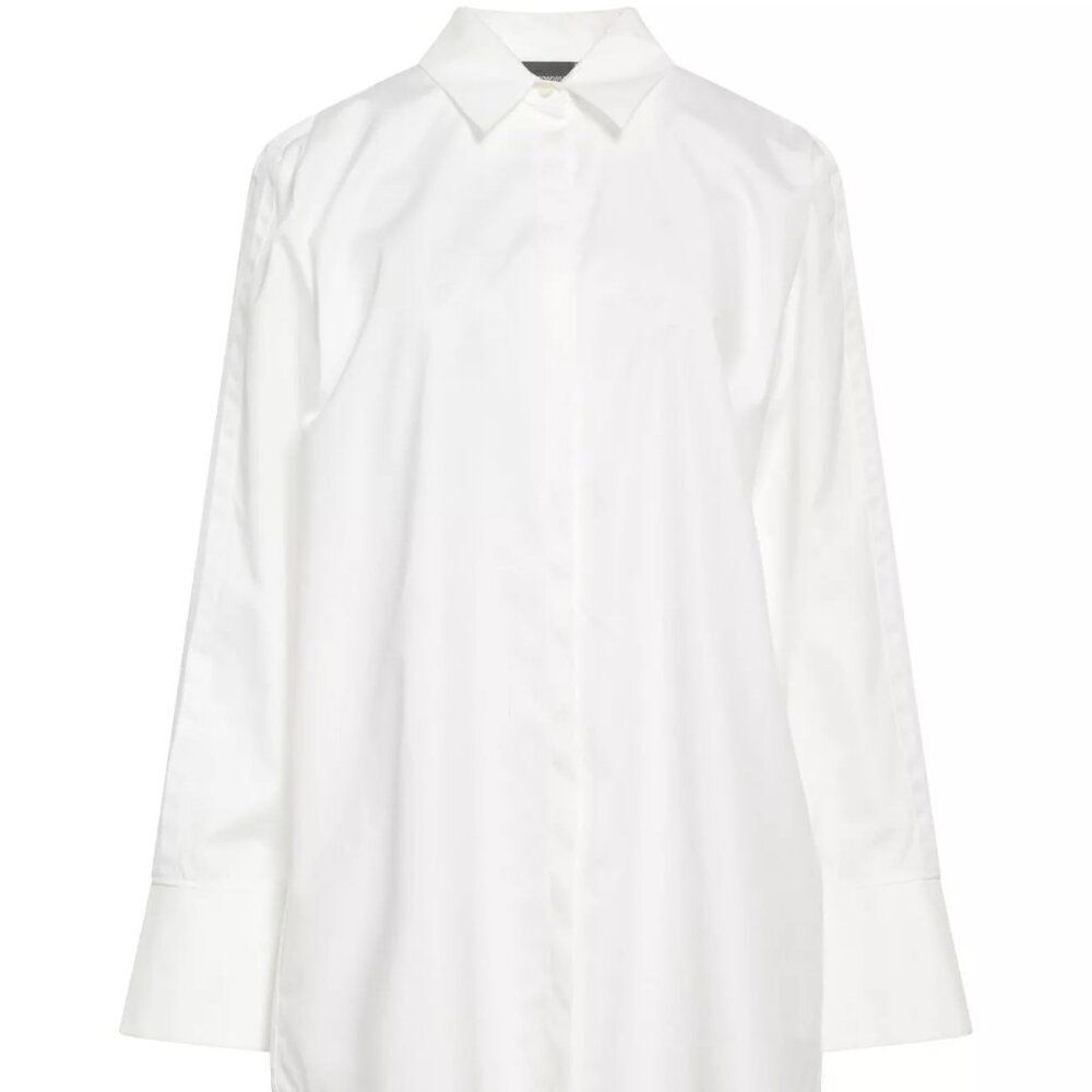 EMPORIO ARMANI Button-Up Shirt EU38 US2 XS White Grosgrain Trim